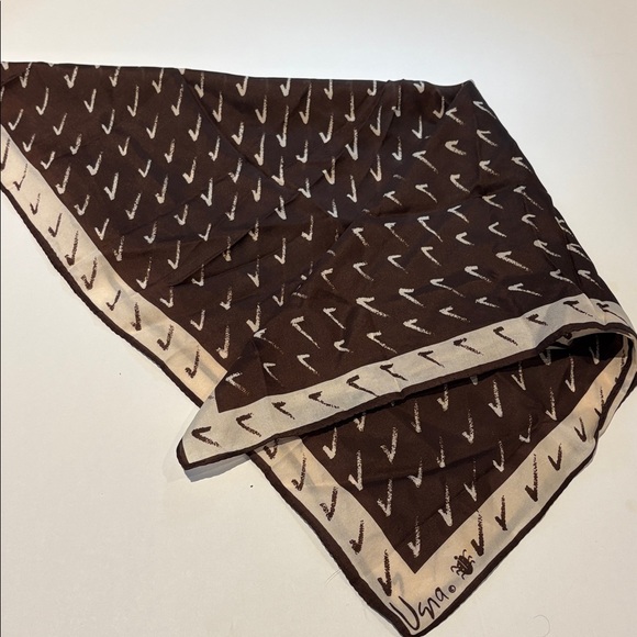 Vera Neumann Vintage Square Brown Checked Scarf Grand Ma Core - Picture 3 of 3